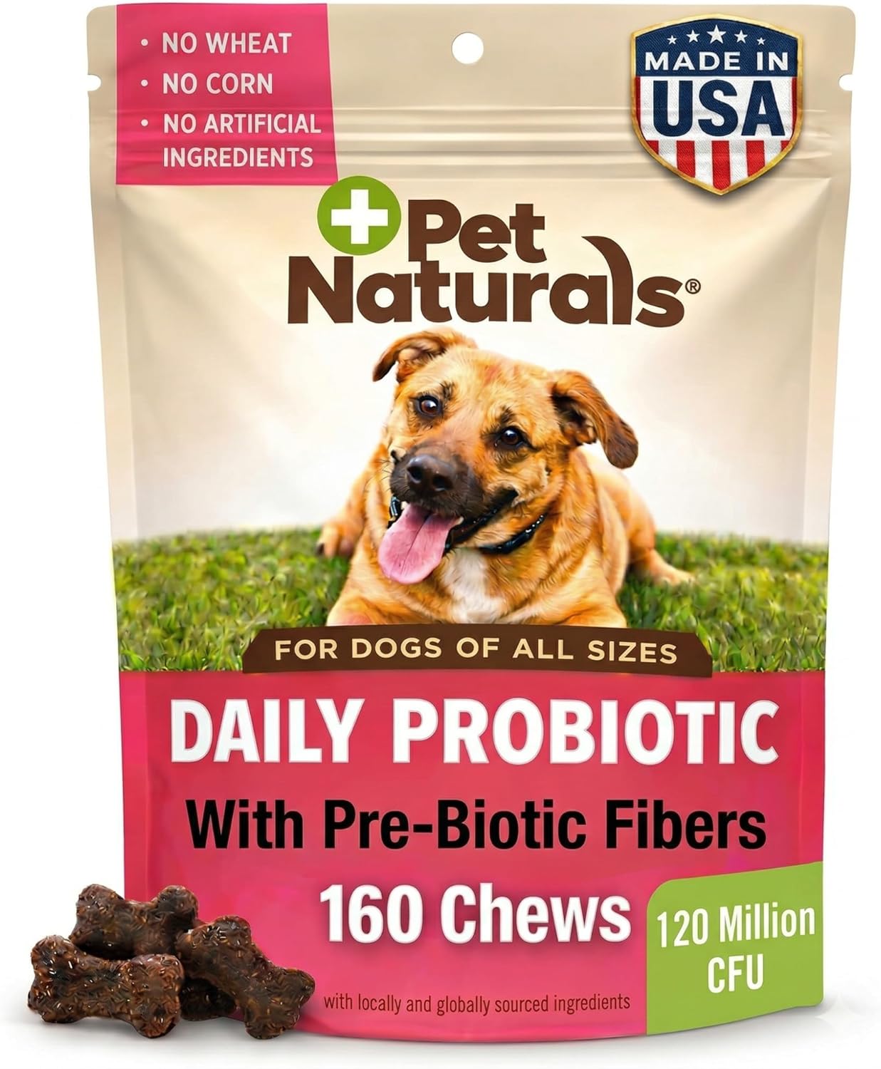 Pet Naturals Probiótico Diario para Perros 160 Masticables
