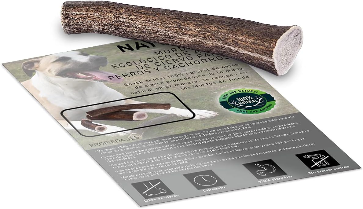 NAYOCRI Asta de Ciervo para Perros — Talla M