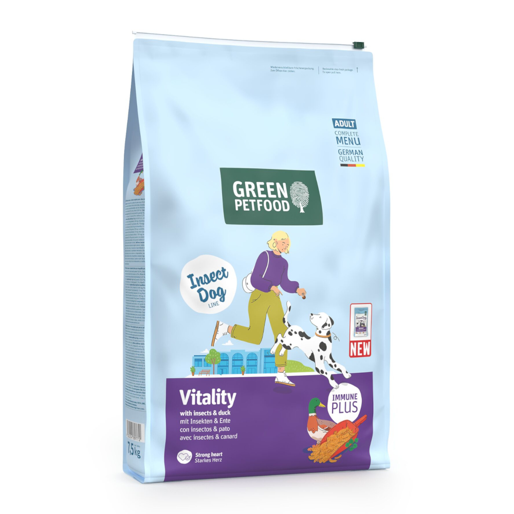 Green Petfood Vitality con insectos y pato - 7,5 kg