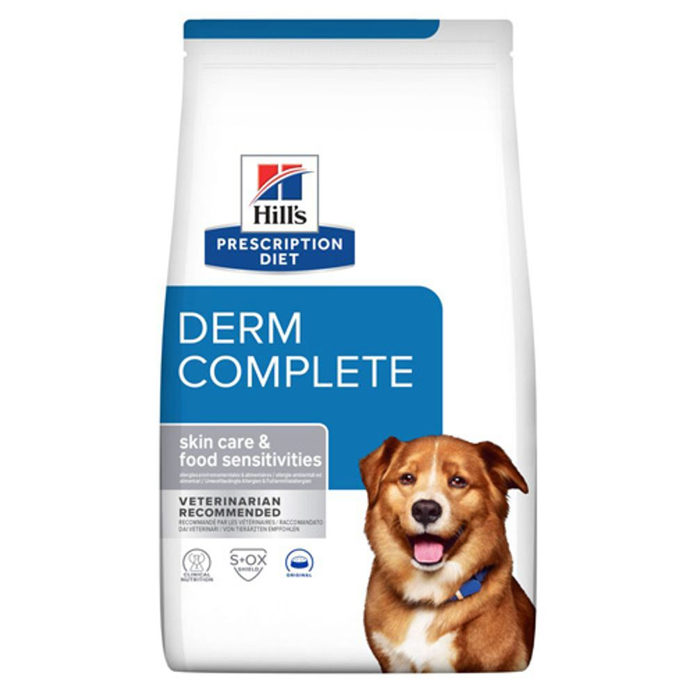 Hill’s Prescription Diet Derm Complete con arroz y huevo - 2 x 4 kg - Pack ahorro